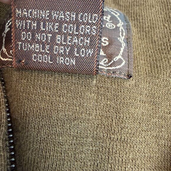 Lucky Brand Y2K Vintage Full Zip Sweater Jacket Lucky 13 Brown Yellow Men’s S - Picture 6 of 10